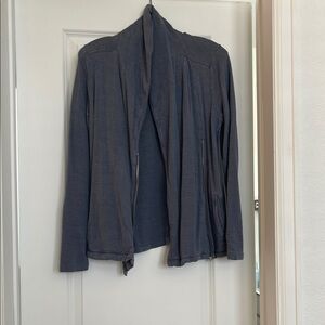 Lou & Grey Gray Draped Shawl Collar Cardigan